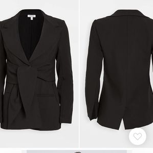 Good American Executive Tie Waist Black Blazer